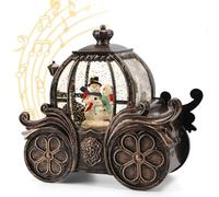 Christmas Snow Globe Lantern-Snowman in Musical Train LED Glittering,Battery Operated & USB Operated Music Box for Christmas Home Decoration and Gift Decorations
