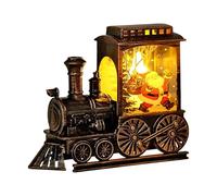 Christmas Snow Globe Lantern Train, Christmas Train Snow Globe, Christmas Decoration Vintage Train Night Light, Light Up Retro Christmas Train Resin Statue, Christmas Train Decorations