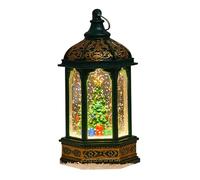 Christmas Snow Globe Lantern | Vintage Snowglobes Water Glittering Lantern | Water Glittering Snowing Globe Night Light Battery Operated Holiday Decor Gift Ornament