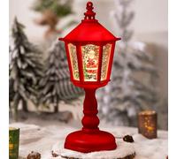 Christmas Snow Globe Lantern with Lighting, Vintage Snow Globe Christmas Lantern with Snow Flurry, USB Charging and Battery Operated Snow Globe Night Light for Christmas Decoration and Gifts (A)