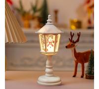 Christmas Snow Globe Lantern with Lighting, Vintage Snow Globe Christmas Lantern with Snow Flurry, USB Charging and Battery Operated Snow Globe Night Light for Christmas Decoration & Gifts (B)