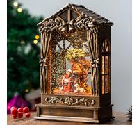 Christmas Snow Globe Lighted Manger Nativity Scene, Musical Water Lantern Play Silent Night Music in Swirling Glitter, Holiday Decorations Gifts for Family, Children or Friends