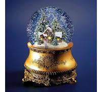 Christmas Snow Globe "Old house" with LED Lighted, Swirling Snow and Music box, Battery Operated Indoor Christmas Decoration for Home
