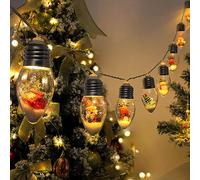 Christmas Snow Globe String Lights, 2m 10 Bulbs Battery Powered Christmas Tree Fairy Lights, Christmas Decorative Tree Lamp (1Pc)