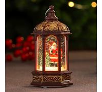 Christmas Snow Globe Vintage Christmas Decoration Snowglobe Lanterns Santa Snowman Xmas Tree Lighted Glitter Water Globe Indoor Home Desktop Ornament Gifts for Party Festival