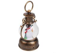 Christmas Snow Globe Water Lantern with Glittering Snowflakes, Soft Light, Musical Ambiance, and Timer Function for Holiday Home Styling (snow man)