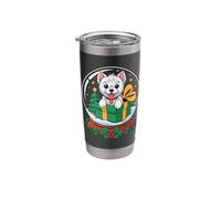 Christmas Snow Globe West Highland White Terrier Westie Stainless Steel Insulated Tumbler