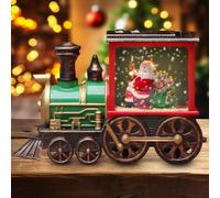 Christmas Snow Globes with Light and Music Train Snow Globe Lantern with Water Swirling Glitter for Christmas Table Decorations Battery Operated, Xmas Decor