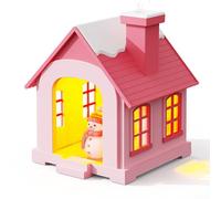 Christmas Snow House Humidifier with Quiet Mist and Colorful Night Light for a Calm Ambiance, 500ML Capacity with Auto Shut Off Safety Technology (Pink)