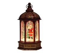 Christmas Snow Lantern - Christmas Scene Lighted Snow Globes, Merry Christmas Decoration Lantern | Swirling Led Snow Globe X mas Light Up Snow Lantern | Vintage Hanging Santa Lamp for Dining Table