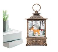 Christmas Snow Lantern, LED Snow Globe Swirling Lantern, Christmas Scene Around Tree, Rotating Snowglobes Lights For Home, Living Room