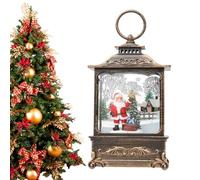 Christmas Snow Lantern - Snow Globes with Christmas Scene - Christmas Scene Around the Tree, Rotating Globes of Di for Home, Living Room