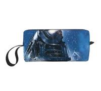 Christmas Snow Night Railway Train Prints Travel Makeup Bag Makeup Pouch, Portable Simple Zippered Makeup Organizer Case for Women