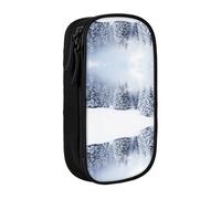 Christmas Snow Tree Print Pencil Case Coin Key Card Bag Purse Large Pen Pouch for Kids Boys School Office