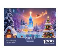 Christmas Snow Village Jigsaw Puzzles for Adults Interesting Puzzles 1000 Jigsaws Brain Challenge for Adults Gifts 52x38cm/1000pcs
