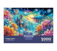 Christmas Snowflake 1000 Piece Jigsaw Puzzles Psychedelic Floral Night Sky Suitable for Decompression And Wall Decor Birthday Gifts Challenge Toy Gifts for Adults And Kids 38x26cm/1000pcs