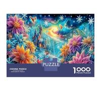 Christmas Snowflake 1000 Piece Jigsaw - Recycled Cardboard & Focus & Concentration Puzzle Lush Blooming Fortress Landscape - Adults & Teens Jigsaw Puzzle 38x26cm/1000pcs Great Gift for Adult Couples
