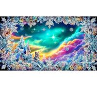 Christmas-snowflake 1000 Pieces Challenging Puzzles Recycled Paper Jigsaw Puzzle for Adults Wall Decoration and Gifts Educational Game Decompression 38x26/1000pcs