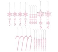 Christmas Snowflake - 20 Pieces Clear Decorative, Christmas Snowflake for Decoration, Crystal Drop Sparkling Design, Easy to Use Hanging String, Holiday Decor Tool, Icicle Pendant for Door, 1 Set