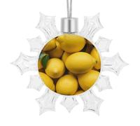 Christmas Snowflake A Pile of Little Lemon Ornament Shatterproof Plastic Hanging Pendant Glitter 3D Snow Flake Decorations for Xmas Party Wedding Anniversary Indoor Outdoor Home Decor