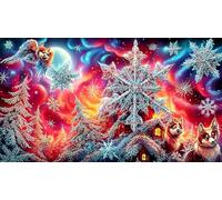 Christmas snowflake Adult Jigsaws 1000 Pieces - Fun Challenging Game Recycled Paper Great Gift Idea for Home 75x50/1000pcs