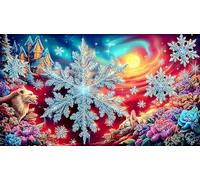 Christmas snowflake Adult Jigsaws Puzzle 1000 Piece - Recycled Paper Educational Decompression Wall Decoration 38x52/1000pcs