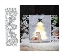 Christmas Snowflake Border Metal Die Cuts Cutting Dies, Snowflake Border Lace Paper Cards Cutting Dies Cut Stencils for DIY Embossing Card Making Book Tags Decorative Paper Dies Scrapbooking