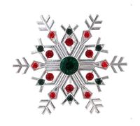 Christmas Snowflake Brooch for Women,Sparkly Rhinestone Crystal Snowflake Lapel Pins Christmas Brooches Colorful Winter Brooch Pins Clothing Hat Bag Skirt Accessories Xmas Jewelry, L, Enamel, no