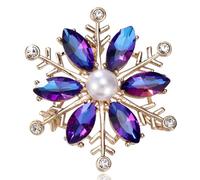 Christmas Snowflake Brooch for Women,Sparkly Rhinestone Crystal Snowflake Lapel Pins Christmas Brooches Colorful Winter Brooch Pins Clothing Hat Bag Skirt Accessories Xmas Jewelry, L, Enamel, no