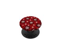 Christmas Snowflake Buffalo Tartan Plaid Pattern Art Red PopSockets Adhesive PopGrip