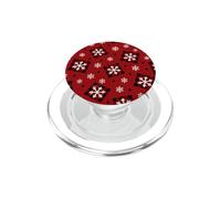 Christmas Snowflake Buffalo Tartan Plaid Pattern Art Red PopSockets PopGrip for MagSafe