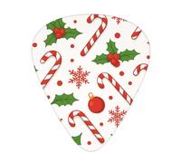 Christmas Snowflake Candy Cane 12 Pack Guitar Picks With 3 Thicknesses And Storage Box, Abs Plectrums For Electric Bass Guitar Players