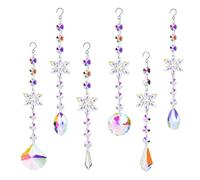 Christmas Snowflake, Christmas Ornaments, Elegant Crystal Snowflake Christmas Ornaments, 6-Piece Glitter Clear Decor Set, Beautiful Ricicle Drop Pendants for Holiday Home and Car Displays