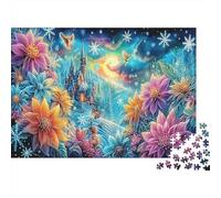 Christmas Snowflake Colourful Cosmic Landscape with Blooms 1000 Pcs Jigsaws for Adults The Impossible Challenge Brain Development 38x26cm/1000pcs