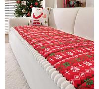 Christmas Snowflake Couch Cover, Warm Flannel Thick Non-slip Sectional Slipcovers, Pet-Friendly Furniture Protectors for Living Room Style-E 70x240cm/28x94in