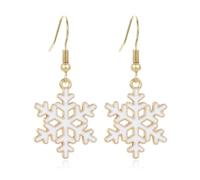 Christmas Snowflake Dangle Earrings for Women,Vintage Acrylic Snowflake Drop Earrings Crystal Glitter Winter Flower Earring Xmas Jewelry Accessories, L, Plastic, No Gemstone