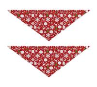 Christmas Snowflake Deer Red Dog Bandanas Unique Shape Adjustable Fit Dog Breed Bib Cute Pet Accessories for Dogs Cats 2 Pack