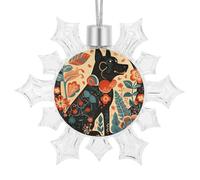 Christmas Snowflake Dog Silhouette Ornament Shatterproof Plastic Hanging Pendant Glitter 3D Snow Flake Decorations for Xmas Party Wedding Anniversary Indoor Outdoor Home Decor