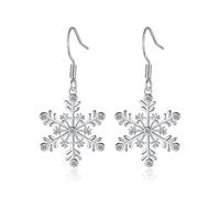 Christmas Snowflake Earrings Drop Earrings for Women Shiny Rhinestone Silver Snowflake Earrings Winter Dangle Drop Earrings Fashion Christmas Jewelry Gift Winter Holiday Accessory, L, Copper, No