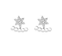 Christmas Snowflake Earrings for Women Small Sparkly Crystal Christmas Tree Earrings CZ Winter Bow Star Snowflakes Earring Xmas Festive Accessories, M, Alloy Steel, Cubic Zirconia