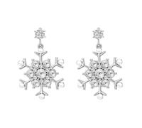 Christmas Snowflake Earrings for Women,Vintage Crystal Snowflake Earrings Sparkling Shining Christmas Earrings Xmas Festival Birthday Party Exquisite Jewelry, L, Copper, No Gemstone