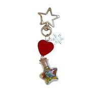 Christmas Snowflake Flock Cell Phone Lanyard Keychain adds holiday charm and security to your daily commute or party Phone Security, フリーサイズ