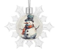 Christmas Snowflake Hand Drawn Snowman Ornament Shatterproof Plastic Hanging Pendant Glitter 3D Snow Flake Decorations for Xmas Party Wedding Anniversary Indoor Outdoor Home Decor