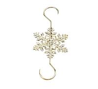 Christmas Snowflake Hooks,10PC Christmas Snowflake S Hooks Dual Hook Design in Gold & Silver Decorations Outdoor Xmas Ornament for Tree Hanger Home Easy Installation (Gold)