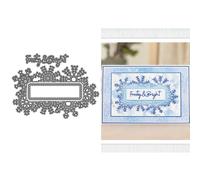 Christmas Snowflake Lace Label Die Cuts for Card Making, English Words Frosty Bright Metal Cutting Dies for Paper Scrapbooking, DIY Stencils for Album Party Wedding Festivals Decoration