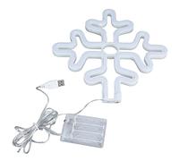 Christmas Snowflake LED Neon Sign, Battery USB Powered LED Neon Light, Romantic Warm White Glow with 70in Cable, IP45 for Christmas Party Wedding Home Decoration