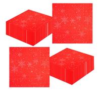 Christmas Snowflake Napkins, 40Pcs Red and White Winter Wonderland Snowflakes Napkins Disposable Luncheon Dinner Hand Napkin Towel for for Xmas Winter Holiday New Year Birthday Party Decorations
