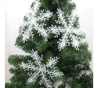 Christmas Snowflake Ornament, 6Pcs White Snowflake Ornaments for Christmas Tree, Winter Snowflakes Ornaments Christmas Hanging Decoration, Christmas Party Supplies, for Home Decor (3.15in)