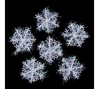 Christmas Snowflake Ornaments 6 Pcs Tree Decor Pendants Accessories For Outdoor Garden Yard Courtyard Decoration Ball Cushion Sofa Cushion Pillow Sensory Pillows For Bedroom Decoration Cushions