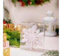 Christmas Snowflake Ornaments for Tree Decoration 6pcs Set with PVC Material for Seasonal Hanging on Windows, Doors, and Wreaths (White)